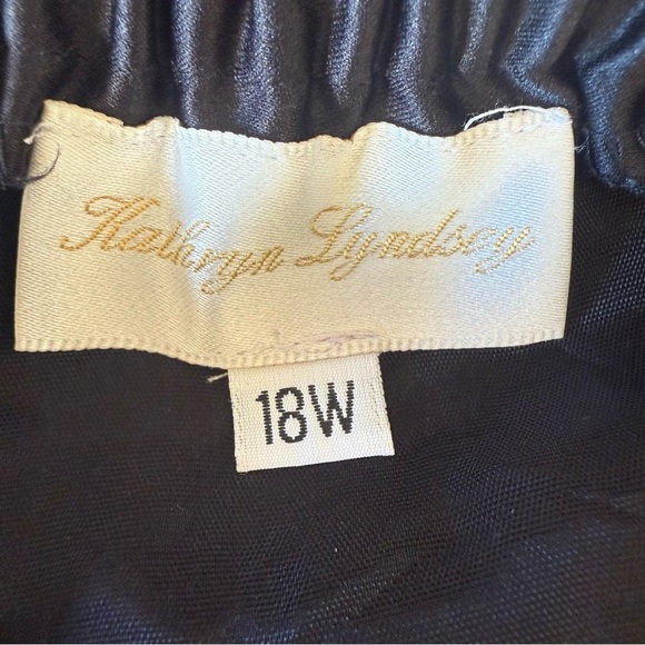 Kathryn Lyndsey Plus Size Full Length Black Satin Skirt - Picture 7 of 8